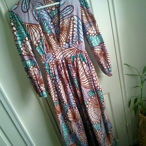 Grass Fields African Print Maxi Dress
